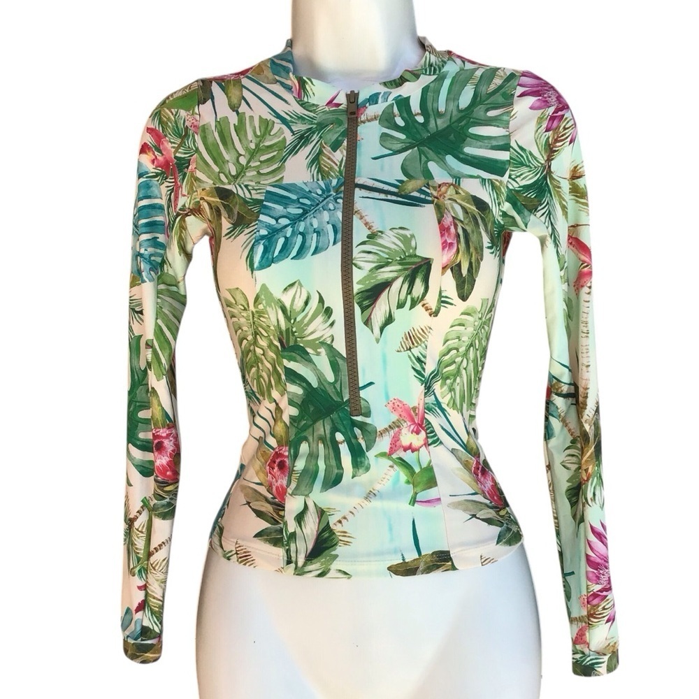 Pilyq Tropical Long Sleeve Rash Guard Top